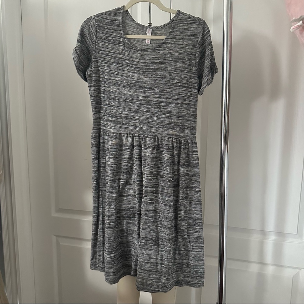 Xhilaration Grey Heather Short Sleeve Dress Size L